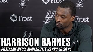 Harrison Barnes Postgame Interview vs Houston Rockets  10282024 [upl. by Nnaycnan]