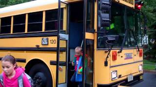 First Day of School  Getting off the Bus at Home [upl. by Acirred709]