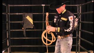 Bullriding Basics Tying the bull rope knot [upl. by Malca]