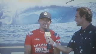 Kelly Slater 2022 Pipe Master winner has a nice emotional close to retirement speech [upl. by Otanutrof]