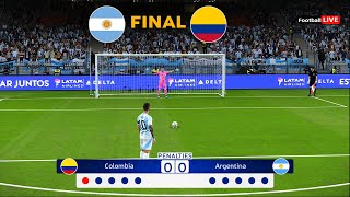 🔴LIVE PENALES  Argentina vs Colombia EN VIVO I FINAL COPA AMÉRICA 2024  JUEGO PES REALISTA [upl. by Alaekim]