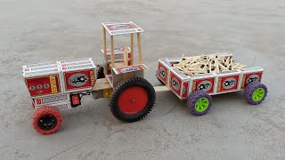 how to make tractor trolley with matchbox  Top diy making mini garage for tractors construction [upl. by Golden882]