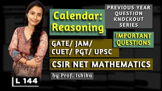 Calendar Quantitative Aptitude PYQ KnockOut Series  Maths for UGCCSIR NET GATE JAM UPSC SSC [upl. by Mosby]