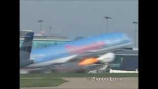 Bird Strike Boeing 757 Manchester Airport with live ATC com [upl. by Ynnhoj243]