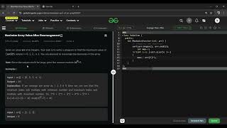 Maximize Array Value After Rearrangement GFG POTD 09 AUGUST 2024 [upl. by Eldwon]