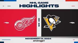 NHL Highlights  Red Wings vs Penguins  November 13 2024 [upl. by Llenrrad488]