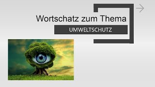 Wortschatz zum Thema UMWELTSCHUTZ [upl. by Anaehs607]