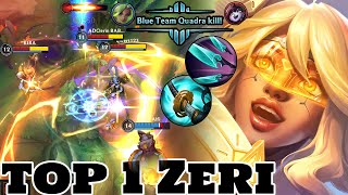 Wild Rift Zeri  Top 1 Zeri Project Zeri Skin Gameplay Rank Grandmaster [upl. by Rodama]