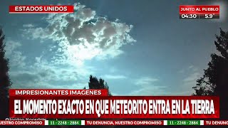 El momento exacto en que meteorito cae en la tierra [upl. by Kimmel245]