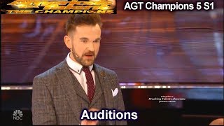 Colin Cloud Mentalist with David Hasselhoff Audition  Americas Got Talent Champions 5 AGT [upl. by Dnamra]