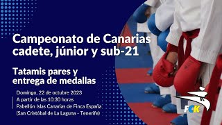 Campeonato de Canarias cadete júnior y sub21  tatamis pares [upl. by Hasile]