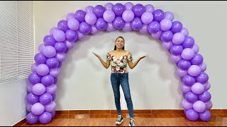 Como hacer un Arco de Globos sin Estructura  🎉 How to make balloon arch without stand 🎉 [upl. by Ilil285]