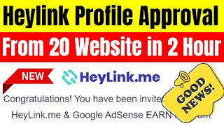 Heylinkme Profile Adsense Approval From 20 Social Websites  Earn Money From Google Link Website [upl. by Eynobe]