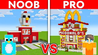 NOOB vs PRO MCDONALDS vs KFC House Build Challenge in Minecraft [upl. by Shayla508]