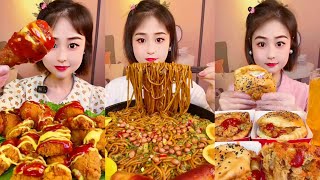 Mukbang Chinese Eating Spicy Food Chicken  Spicy food Kfc burger  Asmr Spicy Noodle Challenge [upl. by Ylhsa]