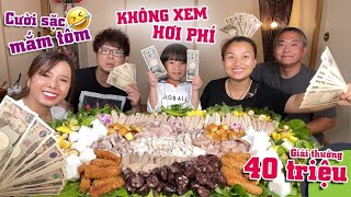 Chiêu đãi Vc bà Nhân mâm bún đậu cùng 7 loại mắm amp Giải thưởng 40triệu cho ng ngừng ăn cuối cùng [upl. by Aziul]