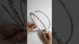 Diadema 🤍🤍🤍  Диадема из белого жемчуга со стразами♡  handmade [upl. by Ehgit]