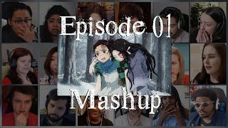 Demon Slayer Kimetsu no Yaiba Episode 1 Reaction Mashup  鬼滅の刃 [upl. by Oizirbaf]