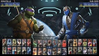 Donatello vs Sub Zero Very Hard  Mortal Kombat 11 vs Injustice 2  4K UHD Gameplay [upl. by Mahsih736]