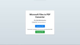 Microsoft Files to PDF Converter Using HTML CSS and JavaScript with Source Code [upl. by Ellissa757]