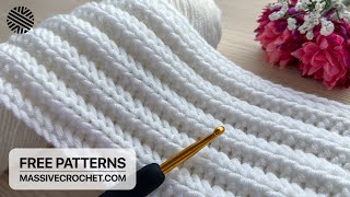 SUPER EASY Crochet Pattern for Beginners 1 ROW RPT⚡️NEW Crochet Stitch for Baby Blanket amp Bag [upl. by Hael]