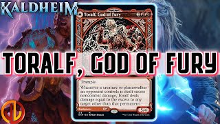 Toralf God of Fury Application as Commander amp in the 99 Mono Red EDH General  Kaldheim Spoiler [upl. by Matless]