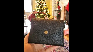 Louis Vuitton Victorine Wallet in Noir Empreinte Unboxing [upl. by Sucam958]