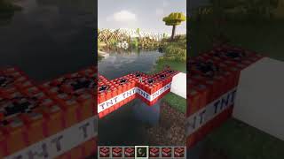 TNT Bridge in Minecraft shorts minecrafttnt [upl. by Nirrok546]