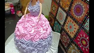 Barbie doll cake decoration  Easy cake decoration tutorial by cook to taste by hj [upl. by Ailemap]