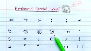 Name Of Keyboard Symbols  Special Symbols amp Characters [upl. by Arval]