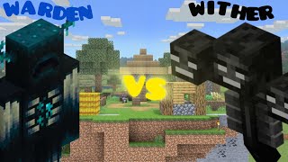 Warden VS Wither who win MINECRAFT [upl. by Yekcim]