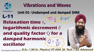 L 11 Relaxation time logarithmic decrement and quality factor for damped harmonic oscillator  BSc [upl. by Obel274]