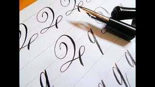 Serie caligrafia copperplate  ¿cómo escribir la letra quotQquot  Paso a paso [upl. by Sulokcin629]