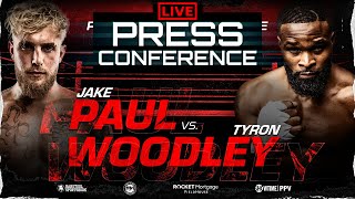 Jake Paul vs Tyron Woodley OFFICIAL PRESS CONFERENCE amp FACEOFF [upl. by Sutphin]