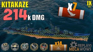 Kitakaze 7 Kills amp 214k Damage  World of Warships Gameplay [upl. by Alta]