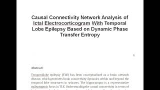 Causal Connectivity Network Analysis of Ictal Electrocorticogram With Temporal Lobe Epilepsy Based o [upl. by Stew]