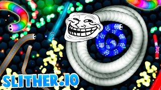 NUEVA SKIN TROLL MOD Slitherio Gameplay no hack [upl. by Everara]