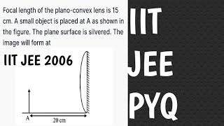 LENS  COMBINATION OF LENSES  IIT JEE PYQ 2006 [upl. by Catarina]