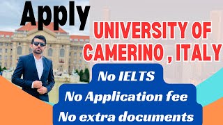 Apply to University of Camerino  Fully Funded Scholarship  20 Lakh year  Without IELTS [upl. by Ledif]