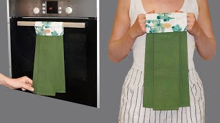 How to sew a handmade kitchen towel in 5 minutes [upl. by Macintyre228]