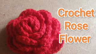 Crochet Rose flower in easiest way  crochet flowers  start up crochet [upl. by Motteo]