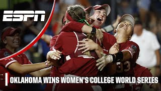 OKLAHOMA SECURES THE 4PEAT AS SOFTBALL NATIONAL CHAMPIONS  Women’s College World Series [upl. by Odraccir]