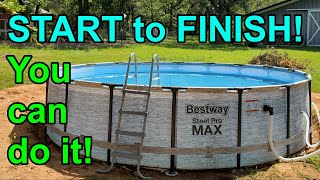 How to SET UP Bestway Intex Coleman ABOVE GROUND POOL start to finish [upl. by Oriole]