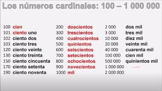 Les nombres cardinaux  Troisième partie  100  1 000 000 [upl. by Min811]