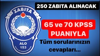 65 ve 70 KPSS PUANIYAL 250 ZABITA ALINACAK📌TÜM DETAYLARI✅Ankara’da [upl. by Haneeja]