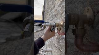 HOW To fit an outside tap on stone wall howto asmr diy plumbing subscribe youtubeshorts [upl. by Aioj]