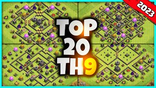 New BEST TH9 BASE WARTROPHY Base Link 2023 Top20 Clash of Clans  Town Hall 9 Farm Base [upl. by Stillas45]