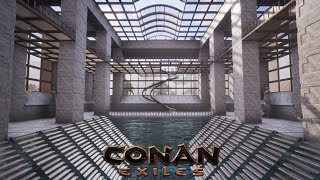 Conan Exiles  Building a Bath House with Glass Speed Build [upl. by Atnima]