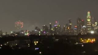 930pm 2023 New Years Eve Fireworks over Docklands in Melbourne CBD as seen from Sebel Malvern 🎉 [upl. by Matti411]