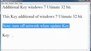 Additional Key Windows 7 Utimate 32 bit [upl. by Henleigh728]